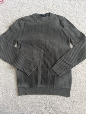 Theory Dark Green Cotton Long Sleeve Sweater - XS
